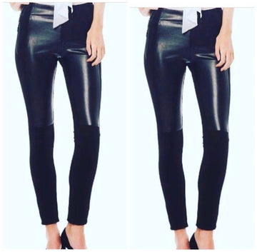 Faux black leather pants