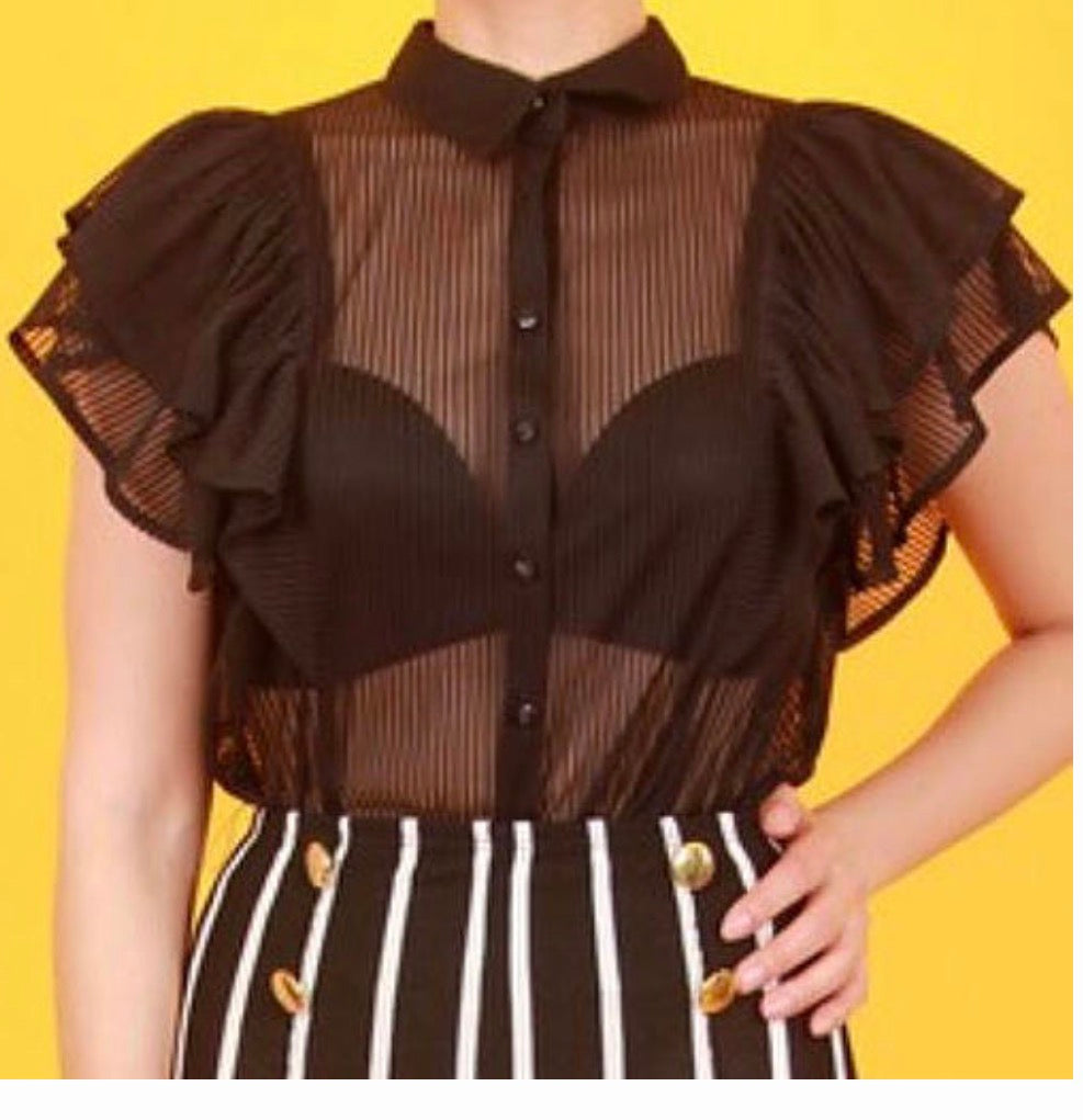 Rai's sheer shirt