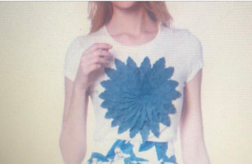 Denim flower tee