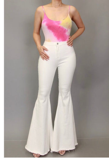 White denim bell bottoms
